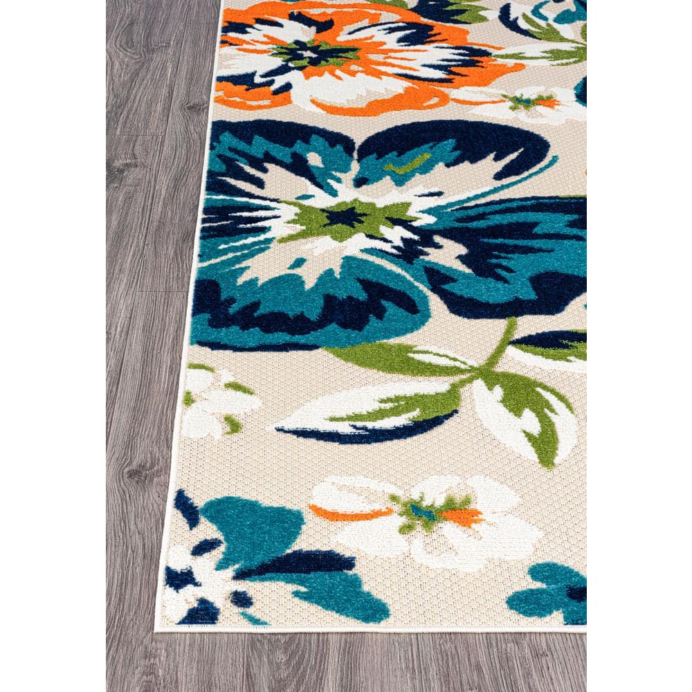 Bergamo Multi Floral 5' x 7' Synthetic Indoor/Outdoor Rug