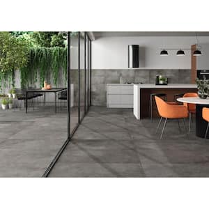 Amstel Cemento 12 in. x 24 in. Matte Porcelain Stone Look Floor and Wall Tile (14 sq. ft./Case)