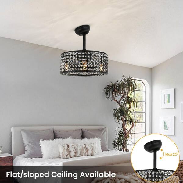 Enclosed Crystal Caged Ceiling Fan