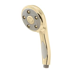 3-Spray 3.8 in. Single Wall Mount Handheld Adjustable Shower Head in Polished Brass