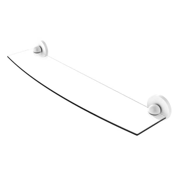 Allied Brass Prestige Skyline Collection 24 in. Glass Shelf in Matte White