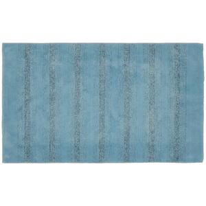 Essence Basin Blue 30 in. x 50 in. Stripe Nylon Bath Mat
