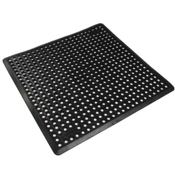 B-Series Black 36 in. X 36 in. Rubber Drain-Thru Anti-Fatigue Kitchen Mat