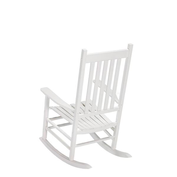 White Outdoor Hardwood Porch Rocker Je 128w The Home Depot