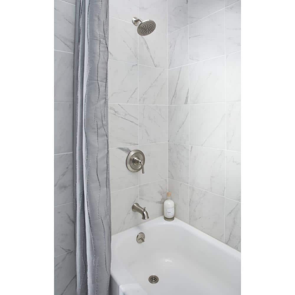 Brushed Nickel Wall Mounted Tub and Shower Trim Kit