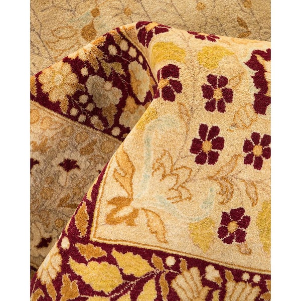 Mogul Ivory 12 ft. x 18 ft. Oriental Wool Indoor Area Rug