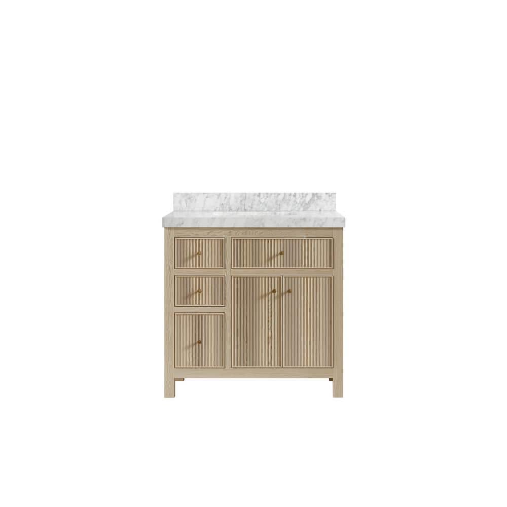 Sonoma Oak 36 in. W x 22 in. D x 36 in. H Single Sink Bath Vanity Center in White Oak with 2 in. Carrara Marble Top price history on PriceWatchPro