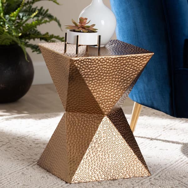 Pacey 11.8 in. Bronze Square Metal End Table