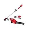 Milwaukee M18 18V Lithium-Ion Brushless Cordless String Trimmer w/ 6.0 Ah Battery & Charger, M18 Brushless 120 MPH 450 CFM Blower 2828-21E-3044-20