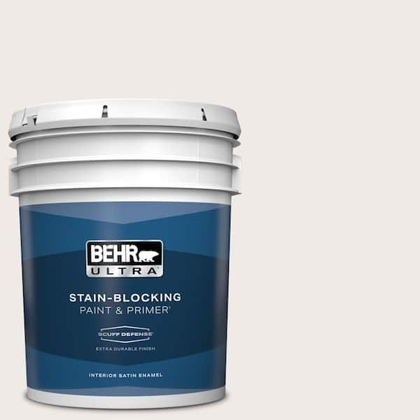 BEHR ULTRA 5 gal. #790A-1 White Dogwood Extra Durable Satin Enamel Interior Paint & Primer