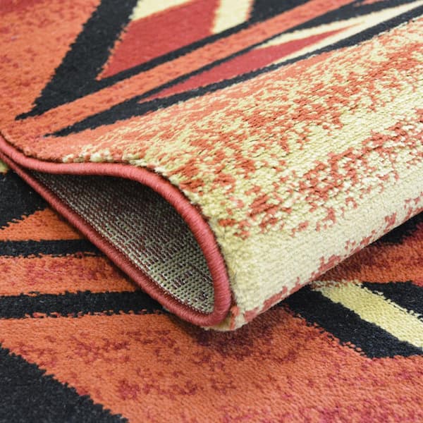 Hearthside Rio Grande Lodge Red 8 x 10 ft. Woven Abstract Polypropylene Rectangle Area Rug