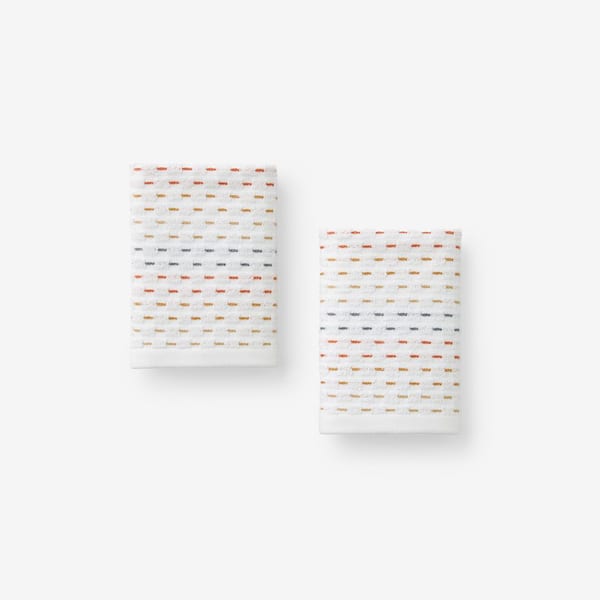 The Company Store Company Cotton Rust Multi Dash Wash Cloth