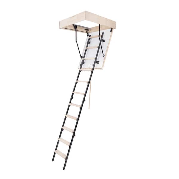 UNI 8 ft. 8.69 ft. 24.25 in. x 40 in. Insulated Metal-Wooden Ladder Attic Ladder, 352 lbs. Load Capacity