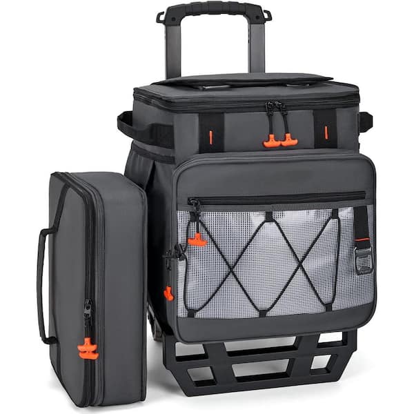 75 qt. Dual Compartment Rolling Cooler with Wheels, Insulated Leakproof Design for Outdoor, Camping, Picnic, Travel