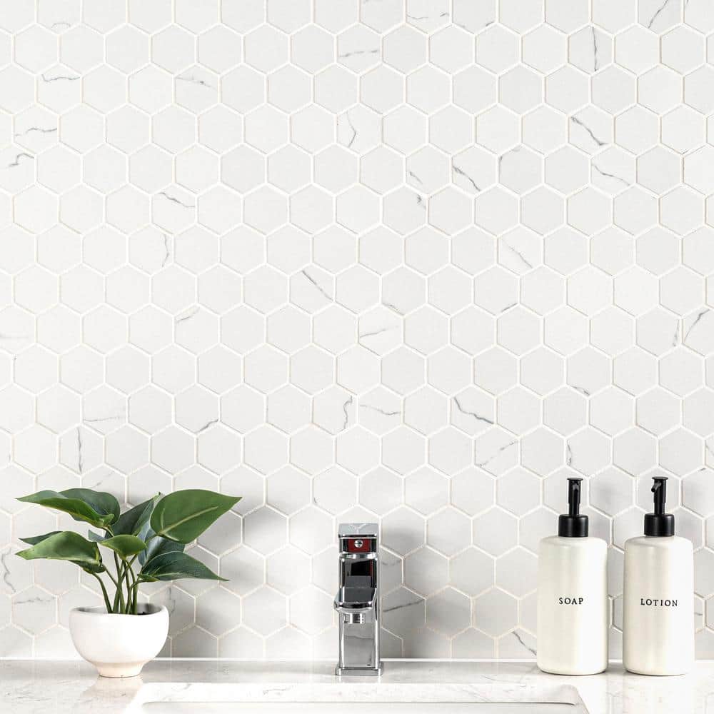 Marcella Gray 2 in. Hexagon 12 in. x 12 in. x 0.31 in. Matte Porcelain Floor and Wall Mosaic Tile (10 sq. ft./Case) price history on PriceWatchPro