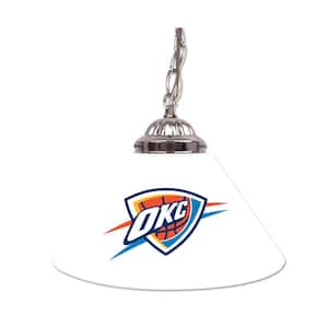 Oklahoma City Thunder NBA 14 in. Single Shade Stainless Steel Hanging Lamp