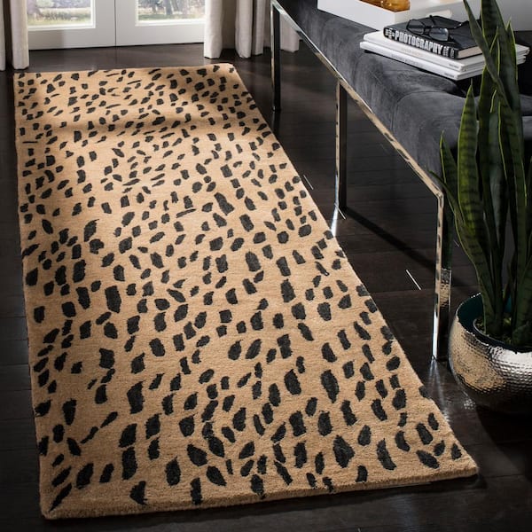 Soho Beige/Brown 3 ft. x 12 ft. Speckled Animal Print Runner Rug