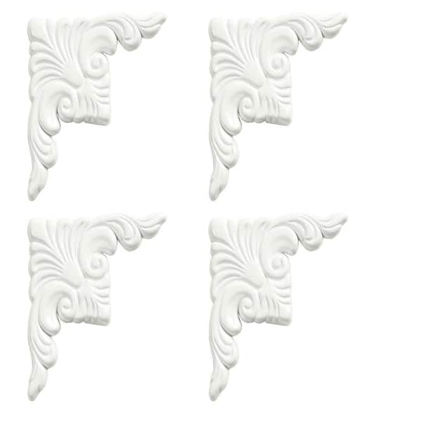 MirrEdge Dove White Decorative Corner Plates (4-Pack)