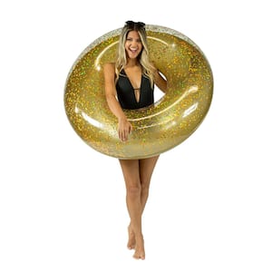 Gold Glitter 48 in. Inflatable Jumbo Pool Tube