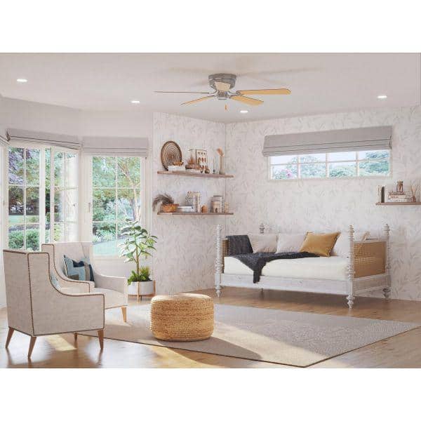 AirPro Collection 52" 5-Blade Transitional Hugger Ceiling Fan for bedrooms