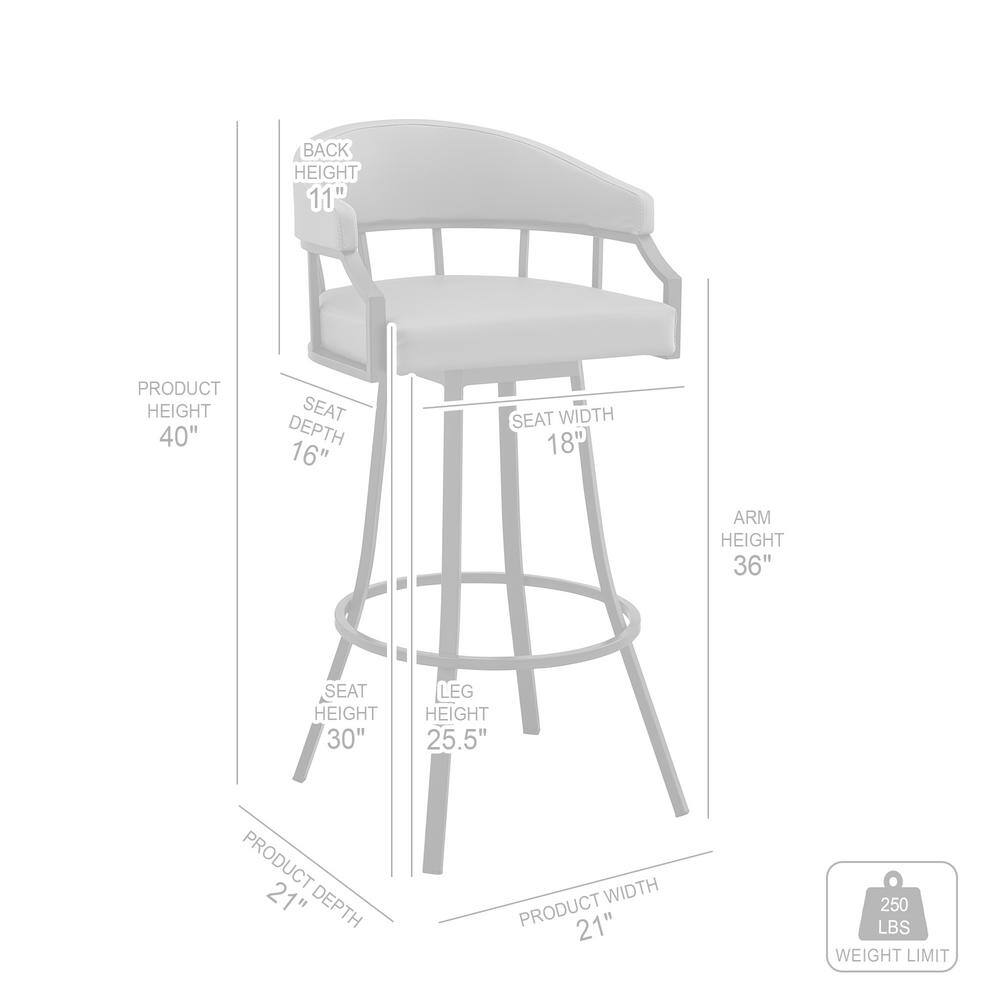 Valerie Adjustable Java Brown Metal Swivel Bar Stool with Brown Faux Leather