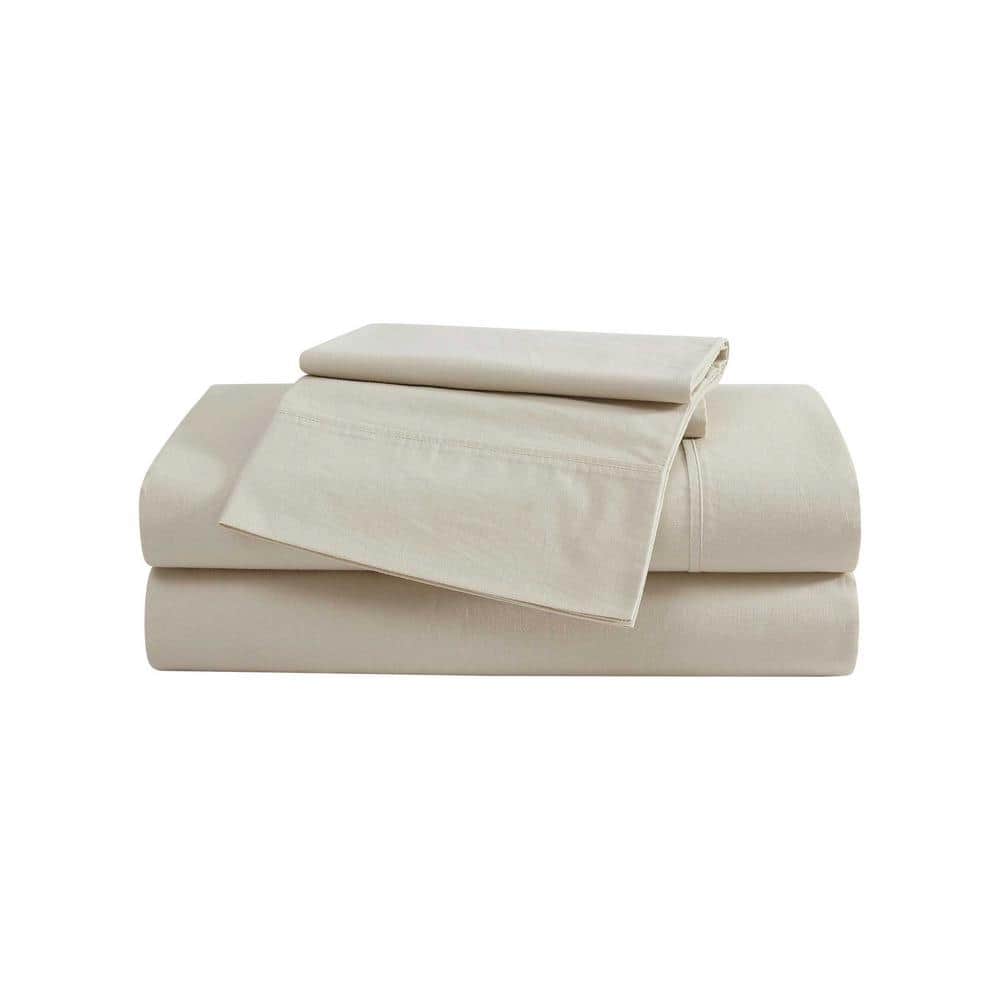 EB Peached Percale 4 Piece Oyster Grey Cotton Full Sheet Set price history on PriceWatchPro