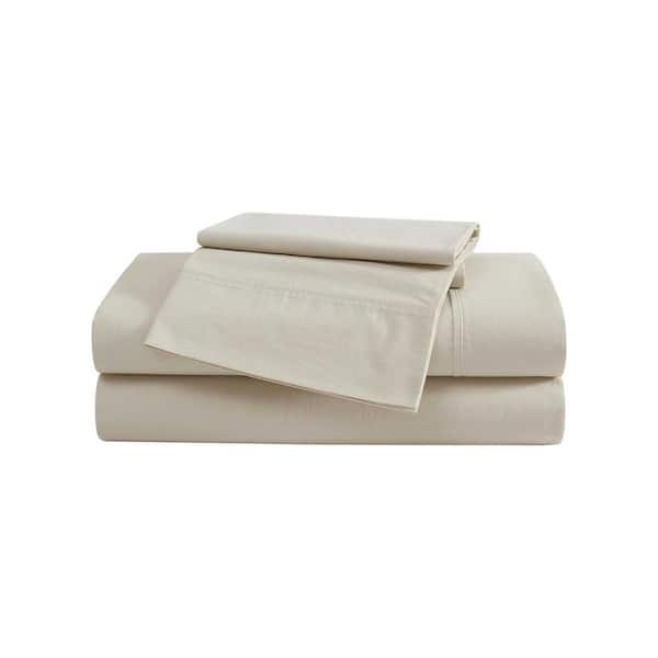 Eddie Bauer EB Peached Percale 4 Piece Oyster Grey Cotton Queen Sheet Set
