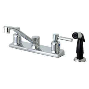 Modern 2-Handle Standard Kitchen Faucet in Polished Chrome