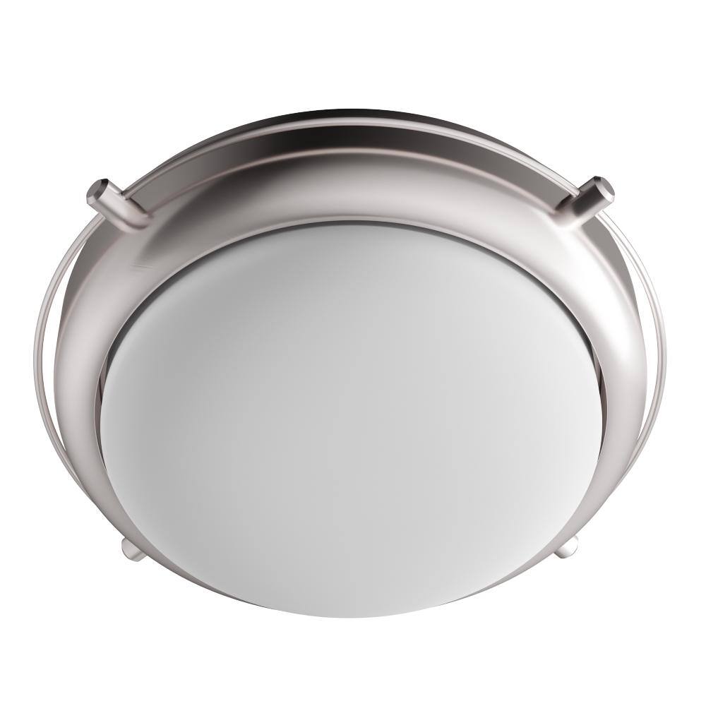 Modern Frosted Shade 2-Light Flush Mount in Brushed Nickel