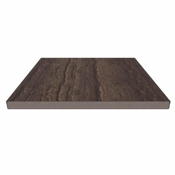 NewTechWood UltraShield 0.6 in. x 12 in. x 12 in. Spanish Walnut Fascia Composite Decking Board Sample