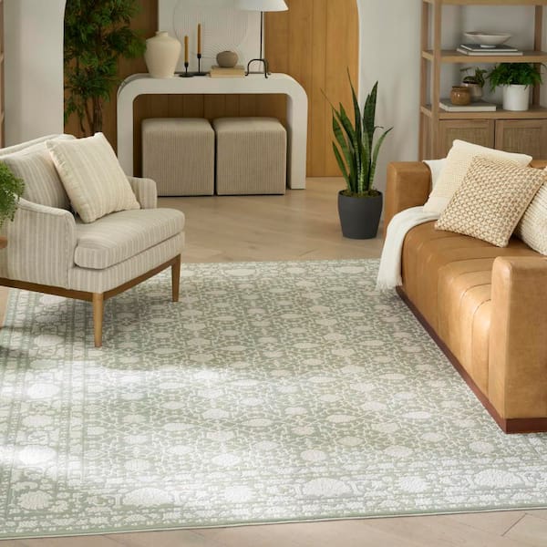 Grace Sage 5 ft. x 7 ft. Floral Traditional Area Rug
