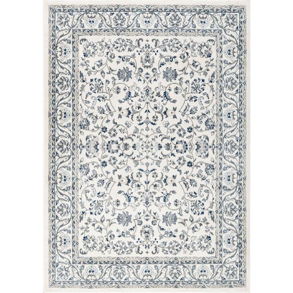 Madison Floral Cream 9 ft. x 13 ft. Indoor Area Rug