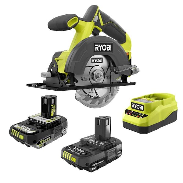 ONE+18V Cordless 5-1/2 in. Circular Saw Kit with 2 Ah Battery and Charger & 2 Ah Battery