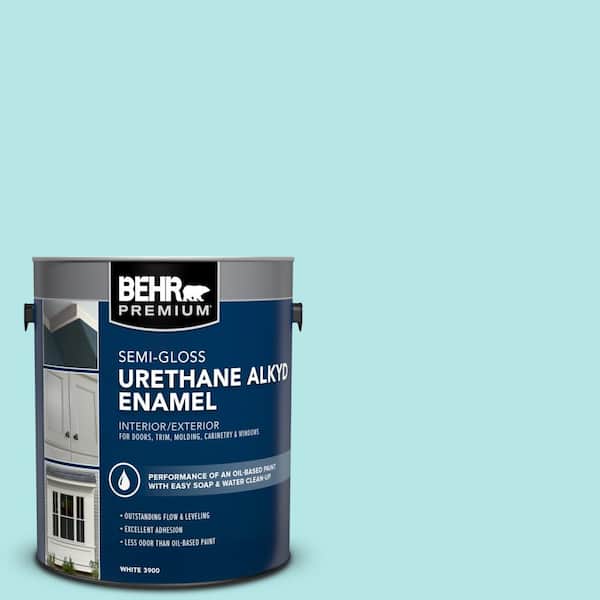 BEHR PREMIUM 1 gal. #500A-2 Refreshing Pool Urethane Alkyd Semi-Gloss Enamel Interior/Exterior Paint