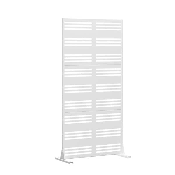 72 in. Harold Metal Outdoor Garden Fence Privacy Screen Garden Screen Panels in White