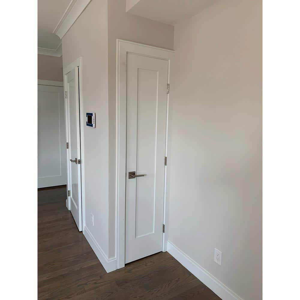 18 in. x 80 in. White Primed Solid Core Single Prehung Door