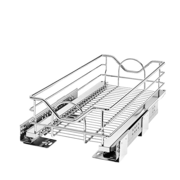 Rev-A-Shelf 6 in. H x 11.31 in. W x 21.75 in. D Chrome Pull-Out Basket with Soft-Close Slides