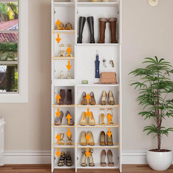 FUFU&GAGA White 70.9 in. H Accent Cabinet, Entryway Cabinet