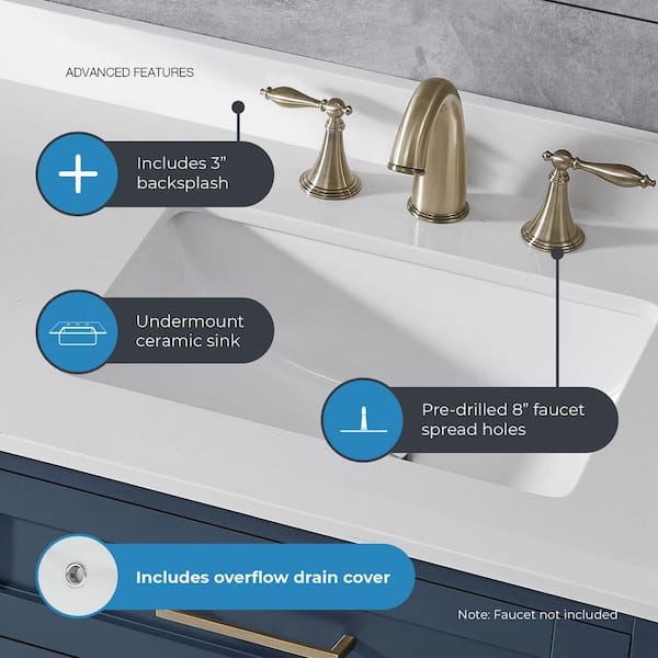 OVE Decors Tahoe 72 in. Double Sink Midnight Blue Bath