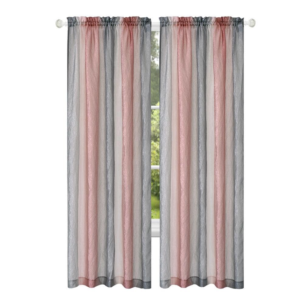 Blush Ombre Light Filtering Polyester Rod Pocket Curtain Panel, 50" x 84"