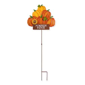 42 in. H Fall Metal Pumpkins Stack Yard Stake