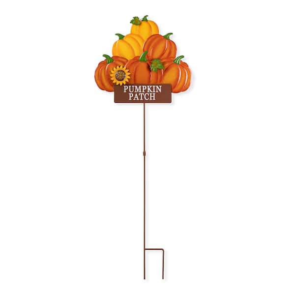 Glitzhome 42 in. H Fall Metal Pumpkins Stack Yard Stake