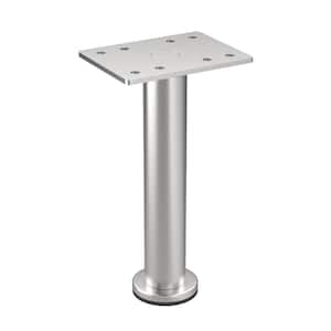 5 15/16 in. (150 mm) Stainless Steel 201 Round Furniture Leg with Leveling Glide