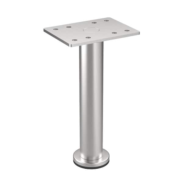28-inch (710 mm) Round Folding Metal Table Leg with Levelling Glide,  Aluminum Finish
