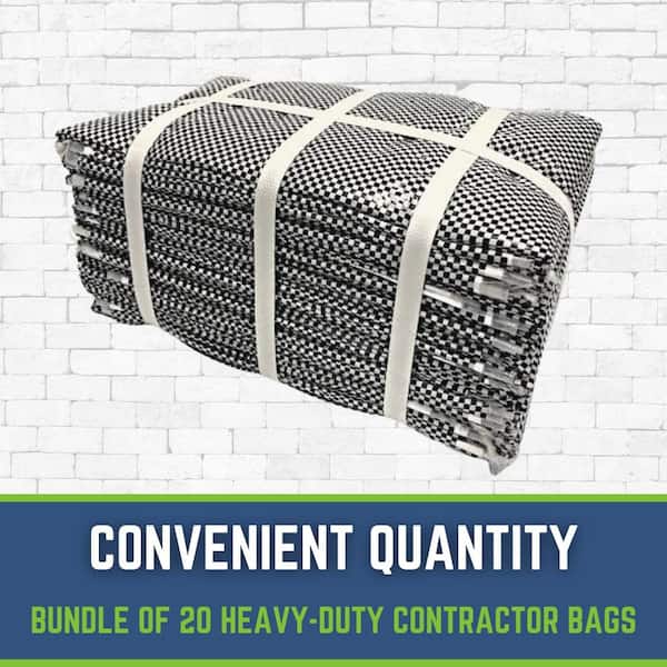 DURASACK Heavy Duty Contractor Bags — 40-Gallon Reusable Woven Polypropylene Trash Bags, Pack Of 16