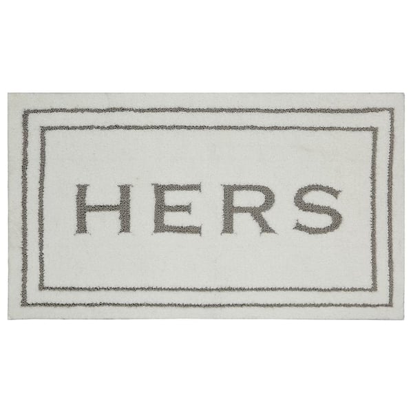 Mohawk Home Hers Flint 24 in. x 40 in. White Polyester Machine Washable Bath Mat