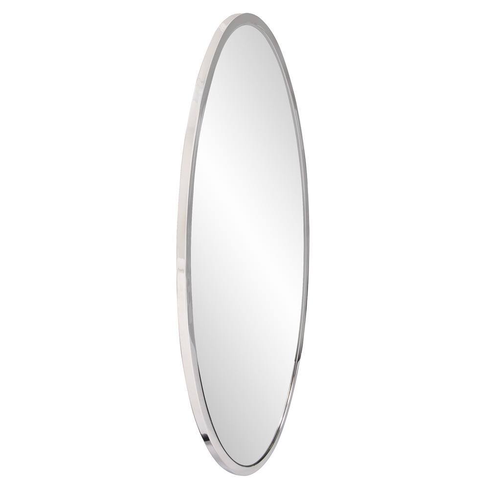Elegant Simone 20" x 34" Oval Stainless Steel Trim Mirror