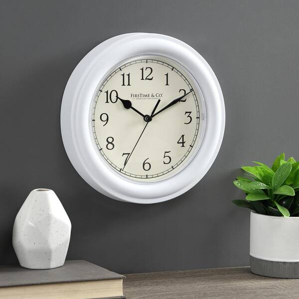 Home Décor White 8.5Inch Essential Wall Clock Home Clocks