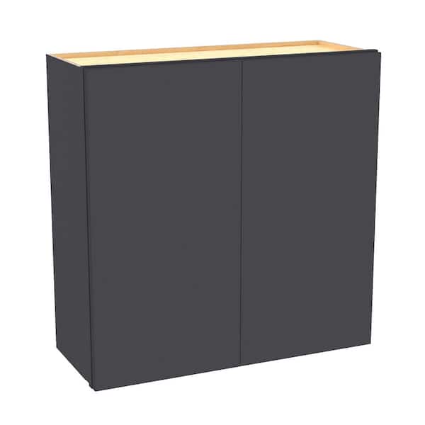 Hargrove 33 in. W x 12 in. D x 30 in. H Assembled Plywood Wall Kitchen Cabinet in Valiant Onyx with Soft Close