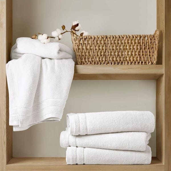 400GSM Essential Bundle 4-Piece White Cotton Bath Towel Set